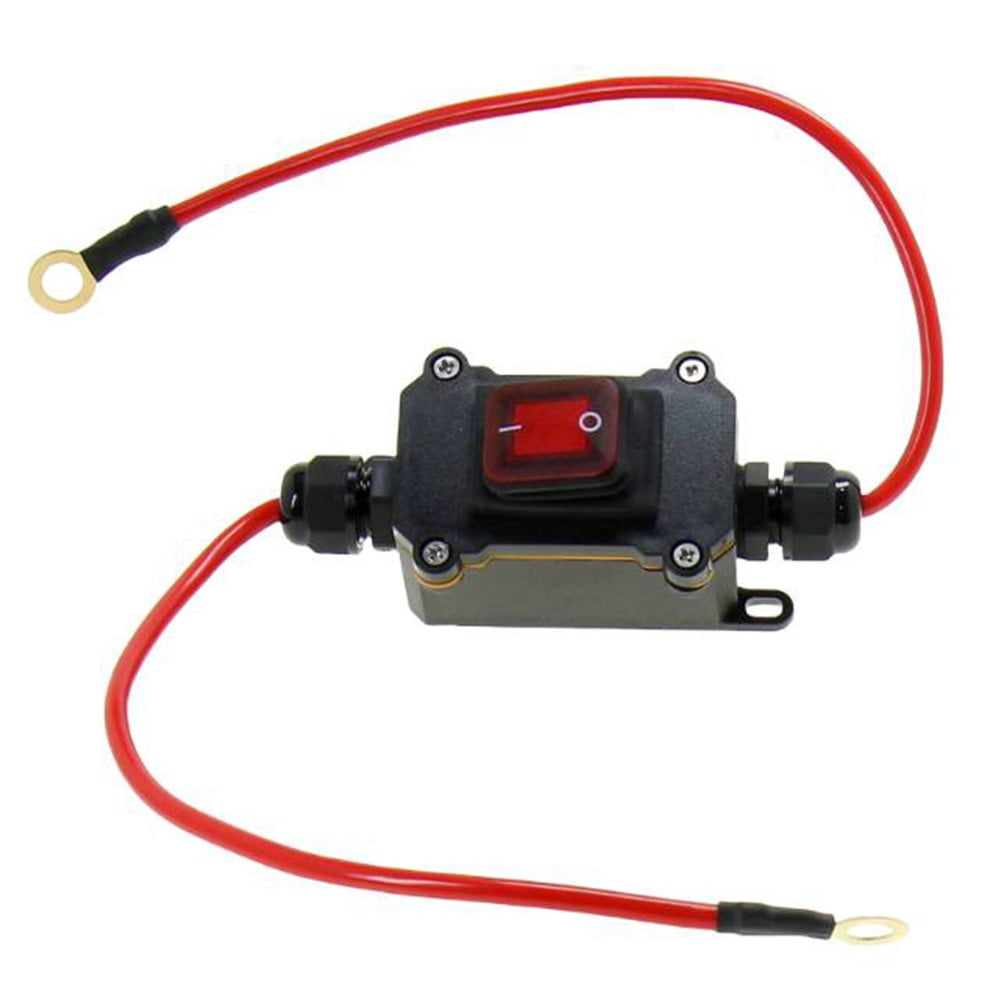 Interruptor Cable Online DC12V-24V DPST 25A SODIAL I2399 | Doble Cara Rojo/Negro Para Automóvil Barco
