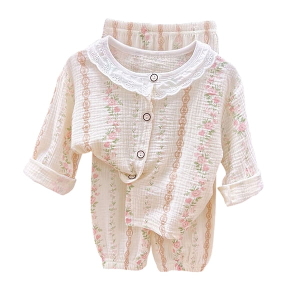 eczipvz Toddler Girls Pajama Set Girls Pajama Sets Long Sleeve with Long& Pants Sleepwear Soft Cotton & Polyester Pink,11-12 Years
