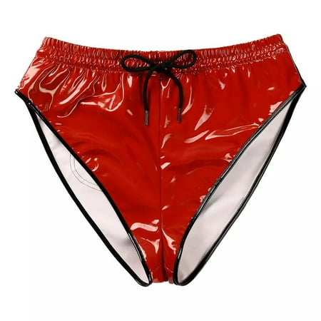 Yuhangmm High Gloss Leather Sexy Briefs Sexy Shorts Lingerie for Women Sexy
