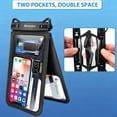 thumbnail image 6 of TJS [2 Pack] Up to 10.5" Double Space Large Waterproof Phone Pouch Bag with Lanyard, IPX8 Waterproof Cellphone Dry Bag Case for iPhone 16 15 Pro Max 14 Pro 13 12 Galaxy S23 Ultra S22 (Black+Teal), 6 of 7