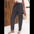 thumbnail image 4 of Pantalones de con Cordón Ajustable para Mujer, Pantalones de Playa de Verano con Cintura Elástica. Gris Oscuro L, 4 of 10