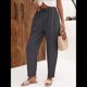 thumbnail image 4 of Pantalones de con Cordón Ajustable para Mujer, Pantalones de Playa de Verano con Cintura Elástica. Gris Oscuro M, 4 of 10