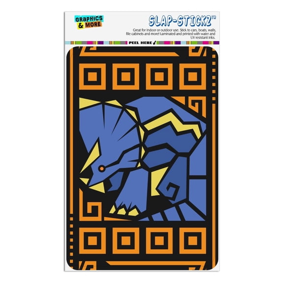 Geometric Triceratops Dinosaur Aztec Mayan Style Home Business Office Sign
