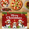 thumbnail image 2 of JOOCAR Merry Christmas Beagle Dogs Holiday Design Linen Table Mats Set of 4 for Home Kitchen Table Decor 12x18 inch, 2 of 5