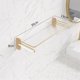 thumbnail image 2 of Estante de baño de pared con barandilla de acero inoxidable dorado, estante de ducha flotante desmontable, 2 of 7