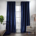 thumbnail image 2 of 3S Brother's Extra Long Solid Luxury Matte Velvet Soft Curtain Admiral-Berry Single Panel Hanging Back Tap & Rod Pocket Home Décor 5-25 Feet Custom Made Curtains -Made in Turkey Each(52"x180"), 2 of 7