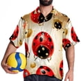 thumbnail image 4 of Seven Starred Ladybird Men's Casual Poplin Button Down Short Sleeve Hawaiian Beach Shirt, 4 of 6