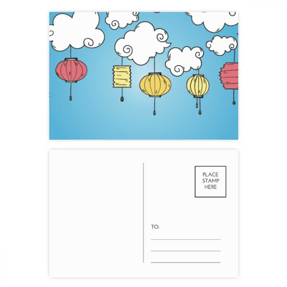 colorful cartoon cloud pattern postcard set birthday mailing thanks greeting card