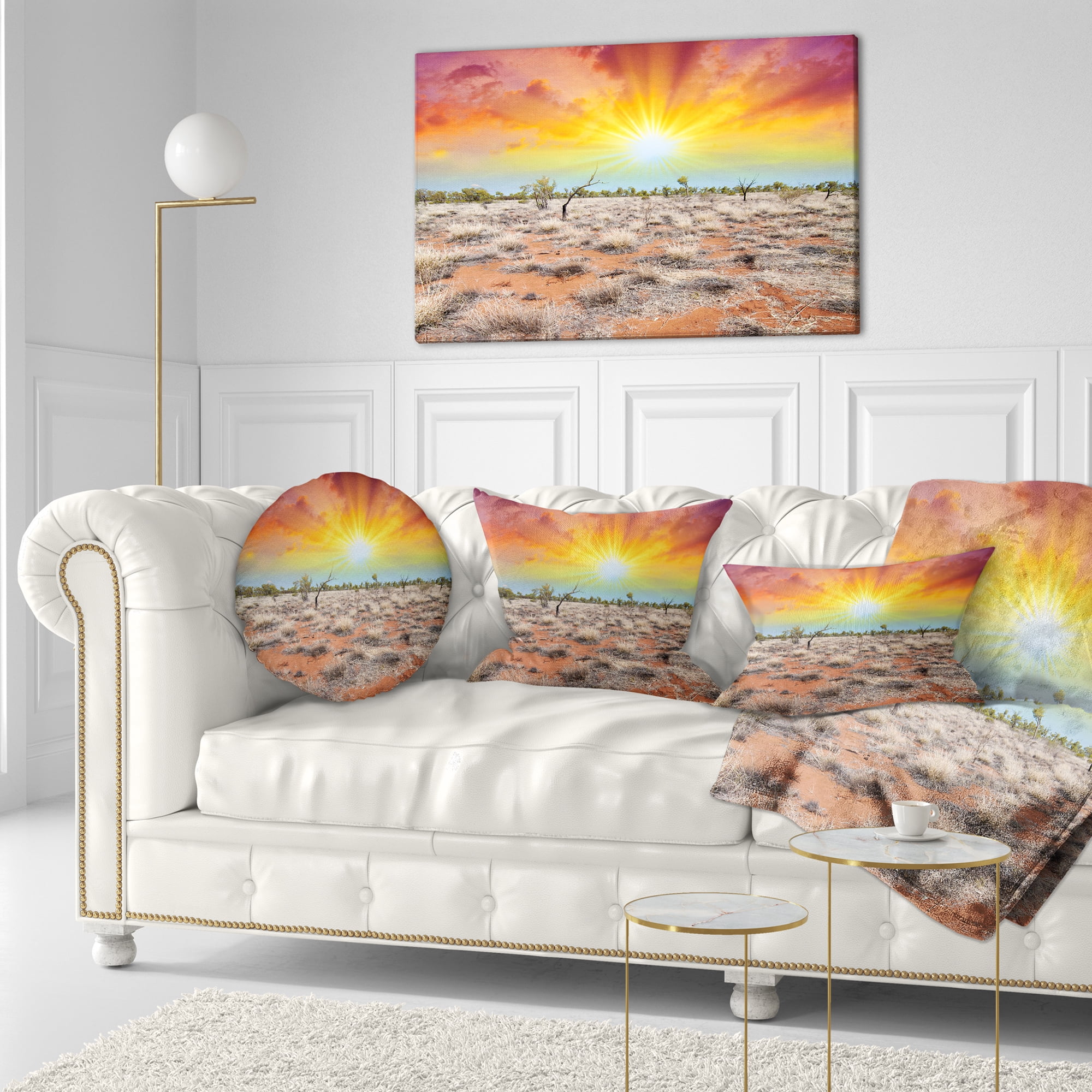 Designart Beautiful Colors of Earth - Landscape Photography Throw Pillow - 12x20