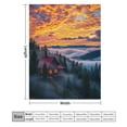 thumbnail image 2 of NIANHE Sunset trees house blanket, printed design, winter sofa dormitory home decoration, must-have travel product. Size is 60x80 inches., 2 of 9