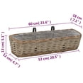 thumbnail image 4 of vidaXL Balcony Planter 2 pcs Wicker with PE Lining 60 cm, 4 of 4