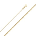 thumbnail image 2 of Wellingsale 14k Yellow Gold Polished Solid 0.7mm Box Link Chain Necklace with Spring Ring Clasp - 20", 2 of 6