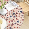 thumbnail image 4 of Memorial Day 4th of July Round Fitted Tablecloth with Elastic Edge 44-48 Inch Red White Blue Star Table Cover Independence Day Patriotic Table Cloth Washable for Kitchen Picnic, 4 of 8