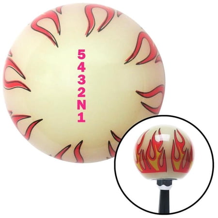 American Shifter 218348 Pink 5432N1 Shift Pattern Ivory Flame Shift Knob with M16 x 1.5 Insert Shifter Brody