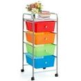 thumbnail image 1 of Patiojoy Chariot à 4 Tiroirs Bacs de Rangement avec Roues pour Maison&École&Bureau Transparent Multicolore, 1 of 9