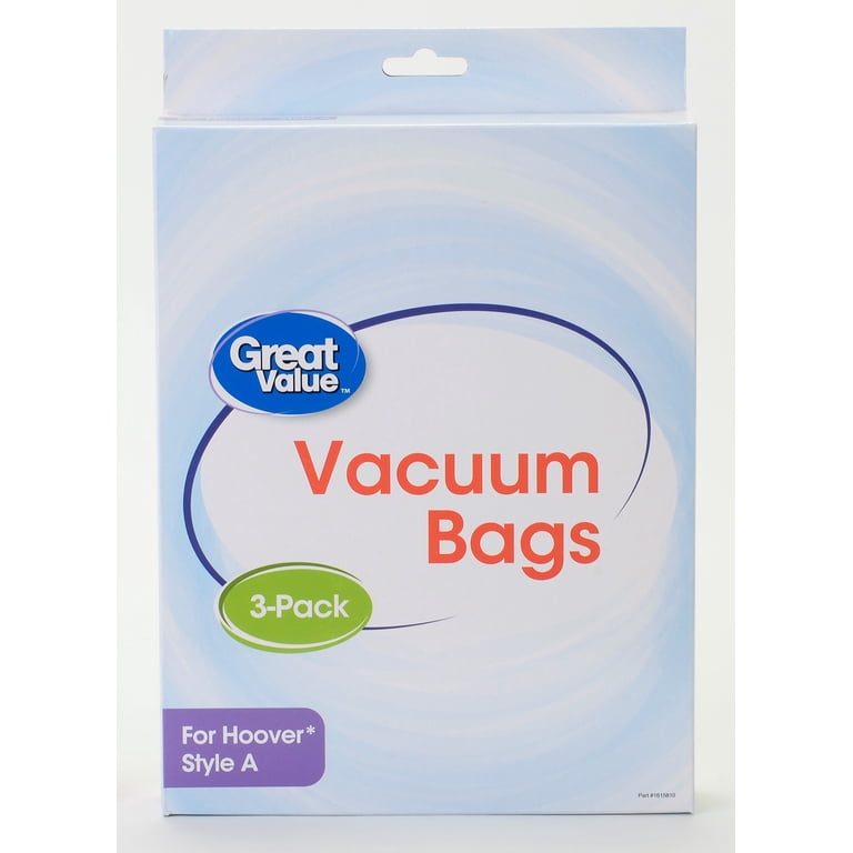 Great Value Hoover Style A Vacuum Bag, 3-Pack, 2332