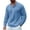 Blue, variant on gbyLJF Mens Casual Linen Shirts Long Sleeve Button Up Half Open Front Tops Summer Beach Vacation Casual T-Shirt
