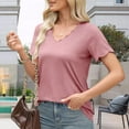 thumbnail image 3 of WXLWZYWL Womens Short Sleeve Tops V Neck Dressy Casual Loose Fitted Shirts Summer Vaction Blouses 2026 Trendy Clothes, 3 of 5