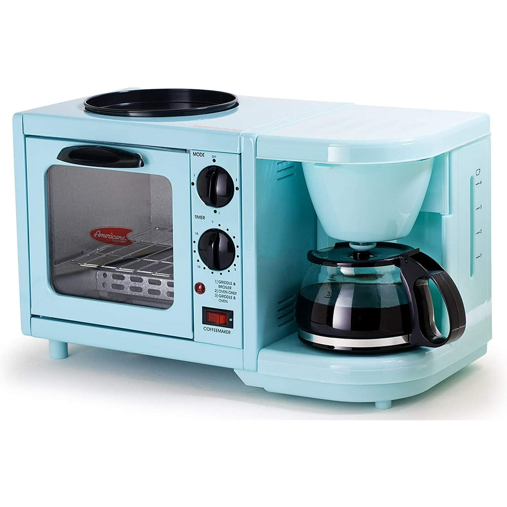 Americana by Elite 3 in 1 Mini Breakfast Shoppe Coffee, Toaster Oven