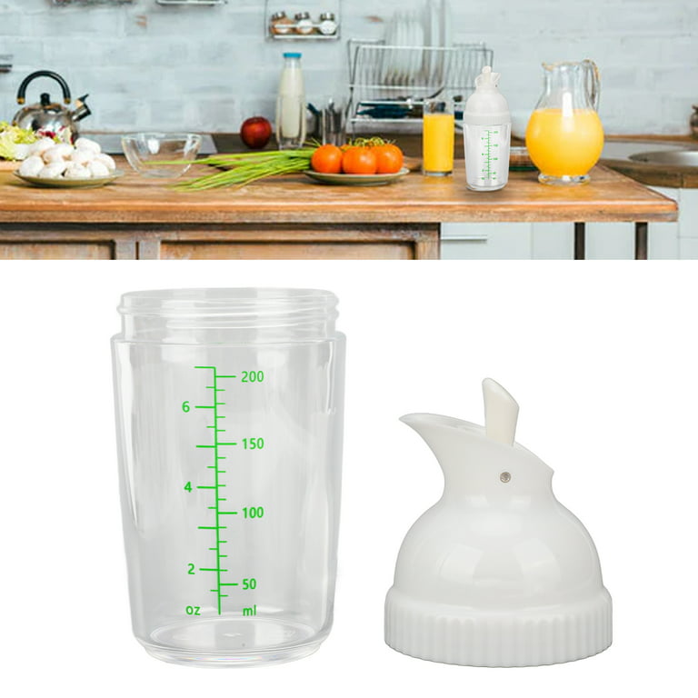 Salad Dressing Shaker, Easy To Operate 200ml Salad Dressing Container  Prevent Leakage Durable For Kitchen White 