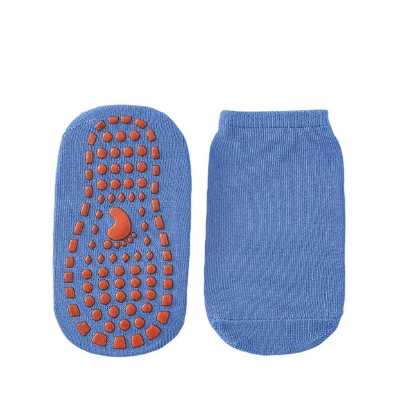 Toddler Socks,Grip Socks Silicone Non- Bottom Soft Floor Socks For Indoor Play Learning Walking,Kids Socks,Blue,2-3 Years