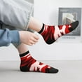 thumbnail image 6 of Women's Men's Red Camouflage Lightweight Ventilation Quarter Ankle Socks, 6 of 7