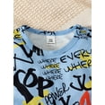 thumbnail image 5 of 6 Months Infant Baby Boys Clothes Baby Boys Outfits 6-9 Months Baby Boys Short Sleeve Letter Print Top Shorts 2PCS Set Summer Clothes for Boys Blue, 5 of 9