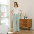 thumbnail image 2 of HEARTNICE Fluffy Womens Pajama Pants, Comfy Fuzzy Pj Bottoms with Pockets, Drawstring Fleece Winter Sleepwear (DARK GREEN, S), 2 of 3
