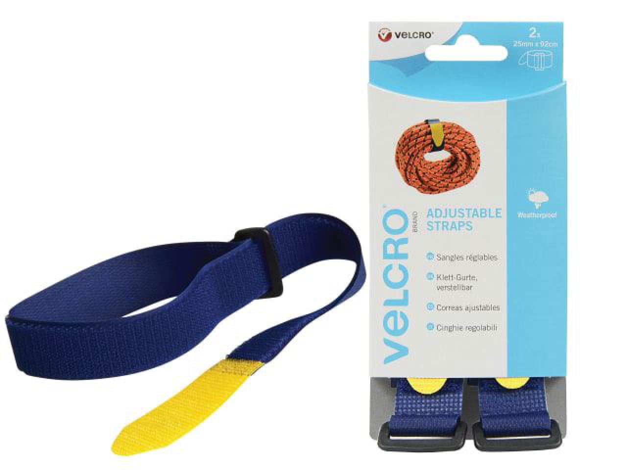 VELCRO Brand - VELCRO® Brand Adjustable Straps(2) 25mm x 92cm Blue