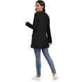 thumbnail image 7 of JWD Women's Cardigan Open Front Lightweight Cardigan Long Sleeve Cardigans with Pockets Black L, 7 of 7
