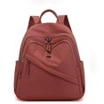 thumbnail image 1 of New large capacity double zipper backpack fashionable casual versatile solid, 1 of 5