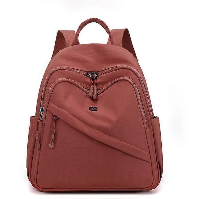 New large capacity double zipper backpack fashionable casual versatile solid