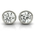 thumbnail image 2 of 1/4 Carat - 6 Carat | 14K White Gold | Certified Lab Grown Bezel Solitaire Diamond Stud Earrings | Round Shape Bezel Setting Revival Diamonds Earrings | 1ct up IGI Certified, 2 of 8