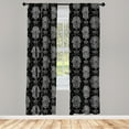 thumbnail image 3 of Ambesonne Black and White Curtains, Oriental Hamsa Hand, Pair of 28"x95", Black White, 3 of 5