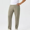 thumbnail image 4 of Men's Lightweight Running Pants Elastic Waist Stretch Jogging Golf Workout Loose Trousers with Pockets Khaki, 4 of 7