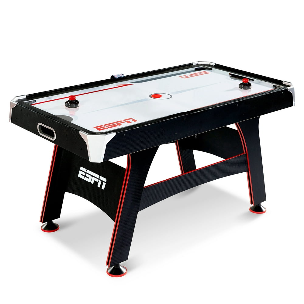 ESPN 5' Air Powered Hockey Table with LED Electronic Scorer, Black/Red