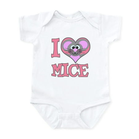 

CafePress - I Love (Heart) Mice Infant Bodysuit - Baby Light Bodysuit Size Newborn - 24 Months