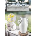 thumbnail image 7 of 18.5-Inch Ceramic Vase with Dual Handles, White, Pack 1, 7 of 7