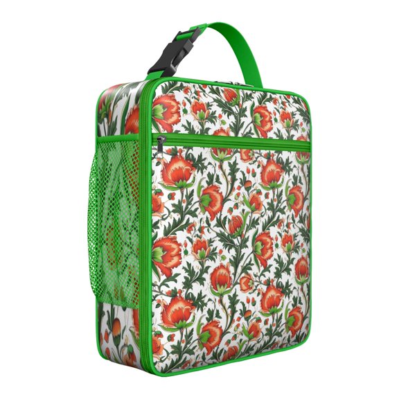 Peony Insulated Lunch Box Men Reusable Lunch Tote Bag Waterproof Lunch Tote Portable Bag Work Hiking