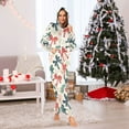 thumbnail image 2 of Adult Christmas Onesie Christmas Ribbon Bows Adult Zipper One-Piece Pajamas Unisex Pajamas with Pockets, 2 of 6