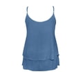 thumbnail image 5 of YMNXA Women's Layered Camisole Sleeveless Adjustable Spaghetti Strap Solid Color Comfortable Elegant Tank Top For Casual Daily Wear,Blue,Xxl, 5 of 5