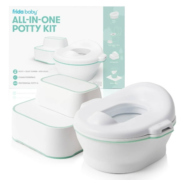 Frida Baby All in One Potty Kit with Toilet Topper Potty Seat, and Step Stool, Unisex, 9 Pieces
