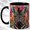 Black, variant on Mosaic Zebra Coffee Mug, Floral Wildlife Mug, Ceramic 11 oz