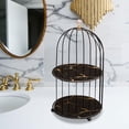 thumbnail image 6 of Bathroom Storage Rack Vanity Tray Desktop Pantry Counter Birdcage Makeup Organizer Shower Shelf for Shampoo Bedroom Perfumes Farmhouse Black 20x37cm, 6 of 8