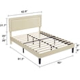 thumbnail image 5 of Taomika, Full Size Tufted Nailhead Upholstered Platform Bed Frame with Adjustable Headboard-Beige, 5 of 8