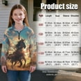 thumbnail image 7 of Uorisanigo Girls Sweatshirts Fashion Long Sleeve Lapel Zipper Sweatshirt Oversized Tribal Western Horse Quarter-Zip Pullover Jacket Fall Trendy Clothes Cropped Pullover Hoodies, 7 of 7