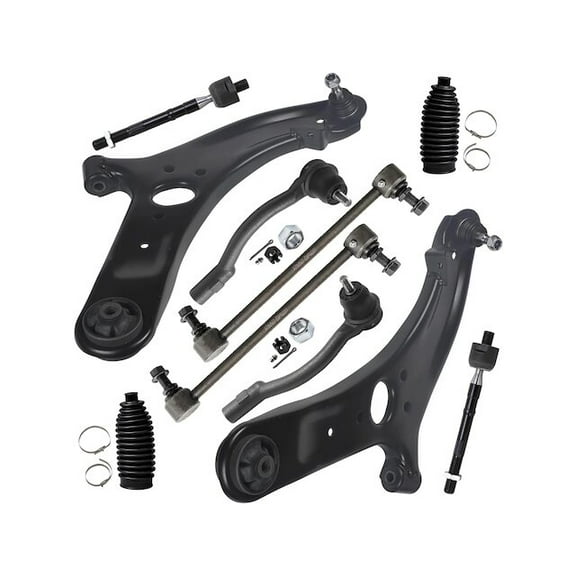 Front Control Arm Ball Joint Tie Rod and Sway Bar Link Kit - Compatible with 2012 - 2017 Hyundai Accent 2013 2014 2015 2016