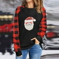 thumbnail image 2 of Womens Long Sleeve Shirts Crew Neck Pullover Sweatshirt Pattern Raglan Casual Tunic Tops Christmas Print Shirt, 2 of 5