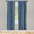 thumbnail image 4 of Ambesonne Teal Stripe Window Curtains, Simple Modern Streaks, Each 28" W x 63" L, Dark Blue and Teal, 4 of 4
