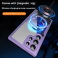thumbnail image 3 of Dteck Magnetic for Samsung Galaxy S23 Ultra, Dustproof Design Compatible with MagSafe, Built-in Screen Protector Camera Protection Double Sided Clear Cover for Galaxy S23 Ultra,Purple, 3 of 7
